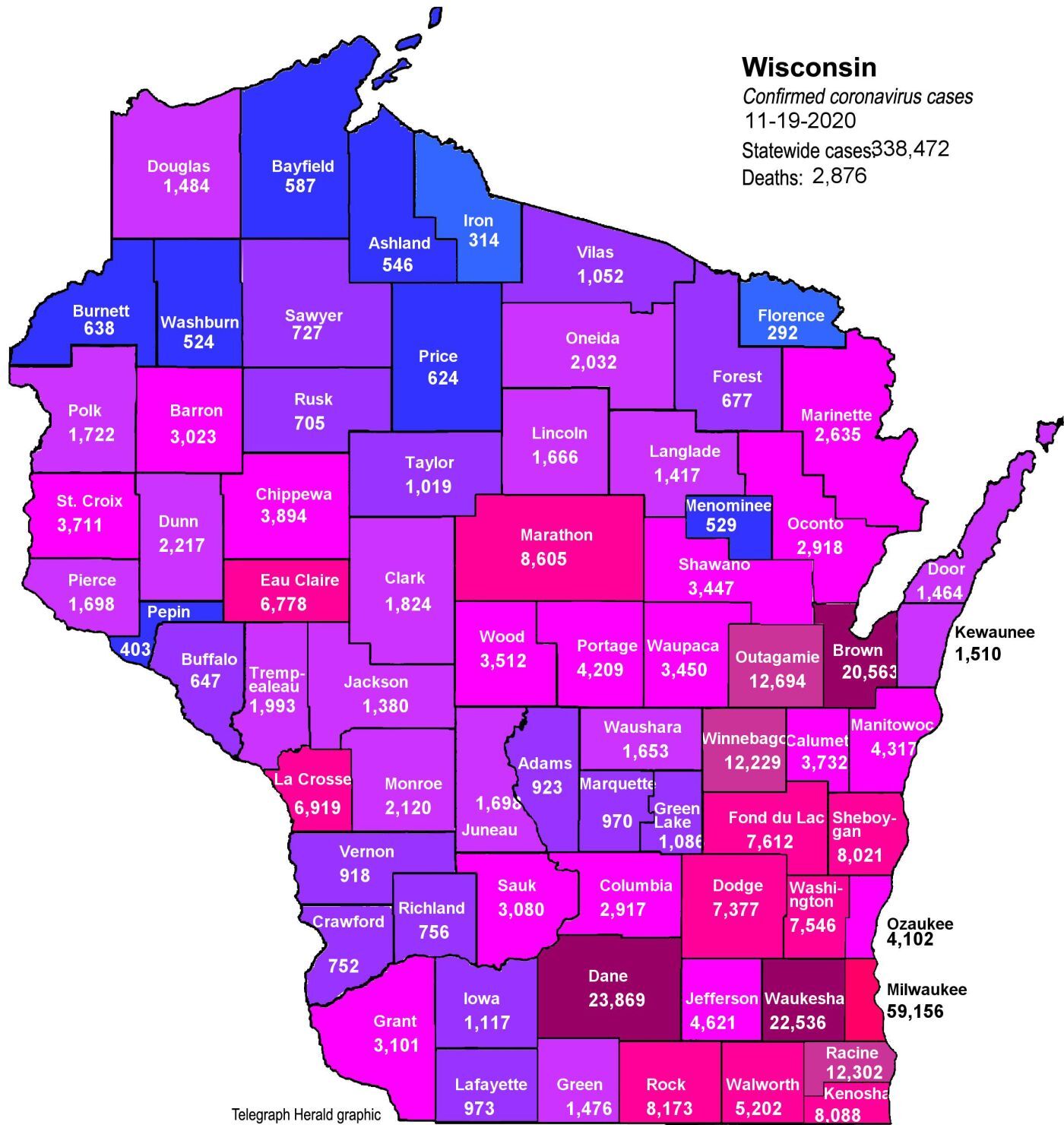 Where is COVID in Wisconsin? (11-19-20)